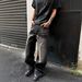 Men's American Retro Heavyweight Cleanfit Whisker Print Jeans Loose Fitting Casual Straight Leg Wide Leg Trousers_mkmklike.com