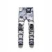 Men's High Street Ripped Stretch Skinny Jeans Slim Fit_mkmklike.com