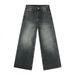 Men's Clothing Vintage Washed Straight-Leg Jeans – Relaxed Fit With Cat Whisker Distressing & High Cotton Content, Trendy Oversized Silhouette_mkmklike.com
