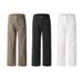 Men's Maillard Washed Jeans - Vintage Loose Straight-Leg Denim Pants For Spring & Fall, Retro Workwear Style With Stretch Comfort_mkmklike.com