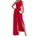 Women's Clothing long skirt sleeveless oblique shoulder hollow slit dress _mkmklike.com