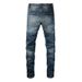 Foreign Trade Wholesale High Street Men's Ripped Jeans Men's Slim Men's Pants Retro Men's Elastic Youth Trousers_mkmklike.com
