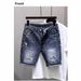 Men's Clothing Men's Summer Denim Shorts Style Trendy Slim Fit Skinny Ripped Washed Five Point Pants For Formal & Casual_mkmklike.com