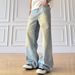 Men's Clothing Vintage Washed Blue Relaxed Straight Leg Jeans For Men & Women | Distressed Denim Pants | High Street Fashion | Loose Fit (S-3XL)_mkmklike.com
