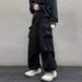 Overalls Loose American Men's And Women's High Street Design Sense Drawstring Hip Hop Tied Feet Wide Legs Drape Lazy Wind Long Pants_mkmklike.com