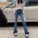 Women’s Clothing high street retro hot girl flared jeans for women high waist slim fit trendy all match bell bottom pants_mkmklike.com