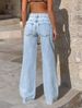 K Design Sense: Niche Fringed Denim Jeans For Women, High Waisted And Slimming, Loose Fitting Pants, Wide Leg Pants, Floor Length Pants_mkmklike.com