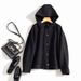 Women's Clothing quality double sided wool coat with hood and short button for women_mkmklike.com
