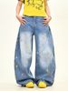 "Women's Dopamine Star Wash Denim Jeans – 90s Vintage Baggy Wide-Leg Pants (Retro Streetwear, Soft Stretch, High Waist)"_mkmklike.com