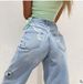 Women's Clothing High Waist Women's Butterfly Print Denim Jeans Solid Color Spring/Autumn Regular Fit Polyester_mkmklike.com