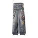 3D Chain Print Jeans Men's Streetwear – Straight-Leg, Oversized Cotton Trousers, High Waist, Washed Blue (S-XXXL)_mkmklike.com