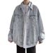 Men's Oversized Denim Jacket New Spring Autumn Loose Fit Ins Style Trendy High Street American Top_mkmklike.com