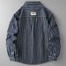 Men's Clothing Washed Striped Denim Shirt Jacket Men's Spring And Autumn Handsome Loose Casual Long Sleeved Shirt Trend_mkmklike.com