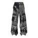 Men's Clothing Washed And Distressed Multi Pocket Design Straight Slim Loose Wide Leg Casual Retro High Street Personality Men's Jeans_mkmklike.com