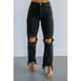 Women's Skinny Cropped Jeans Ripped Spring New Style Fashion High Waist Straight Leg Jeans_mkmklike.com