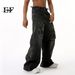 EF JEANS | 2024 New Product, Old, Broken Holes And Dirty Prints On European And American Streets, Straight Tube Loose Mopping Jeans Tide_mkmklike.com