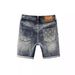 Men's Slim Fit Stretchy Denim Shorts Gray Mid-Length Casual Embroidered Versatile Summer Thin Five Point Trendy Online Popular_mkmklike.com