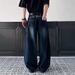 Men's Wide Leg Jeans Retro Embroidered Deconstructed High Street Style Loose Trousers Youthful Draped Design_mkmklike.com