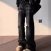Vintage Distressed Flare Jeans – 90s Grunge Revival Wide-Leg Denim Pants With Raw Hem Details For Men & Women_mkmklike.com
