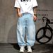 Vintage Washed Light Blue Jeans – Streetwear Relaxed Straight-Leg Denim Pants For Men (S-3xl) – Oversized Boyfit With Distressed Hem_mkmklike.com