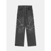 Men's Clothing Men's Distressed Streetwear Jeans With Irregular Star Embroidery - Relaxed Fit Straight Leg Denim Pants For Casual & Urban Style_mkmklike.com
