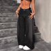 Women's Clothing Retro Wide Leg Jeans Loose Straight Leg Trousers Unique Street Style Washed Effect Floor Length Spring/Autumn Fashion_mkmklike.com