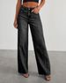 Women’s Clothing new products loose wide leg side seam stitching frayed hem jeans for women_mkmklike.com