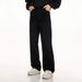 Nordmann Black Jeans Men Korean Style Trendy Long Mid-Waist Solid Color Casual High-End Loose Straight Pants_mkmklike.com