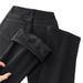 Fleece-Lined Thickened Black Flared Jeans For Women High Waist Slimming Versatile 2025 Winter New Style Horse Hoof Long_mkmklike.com