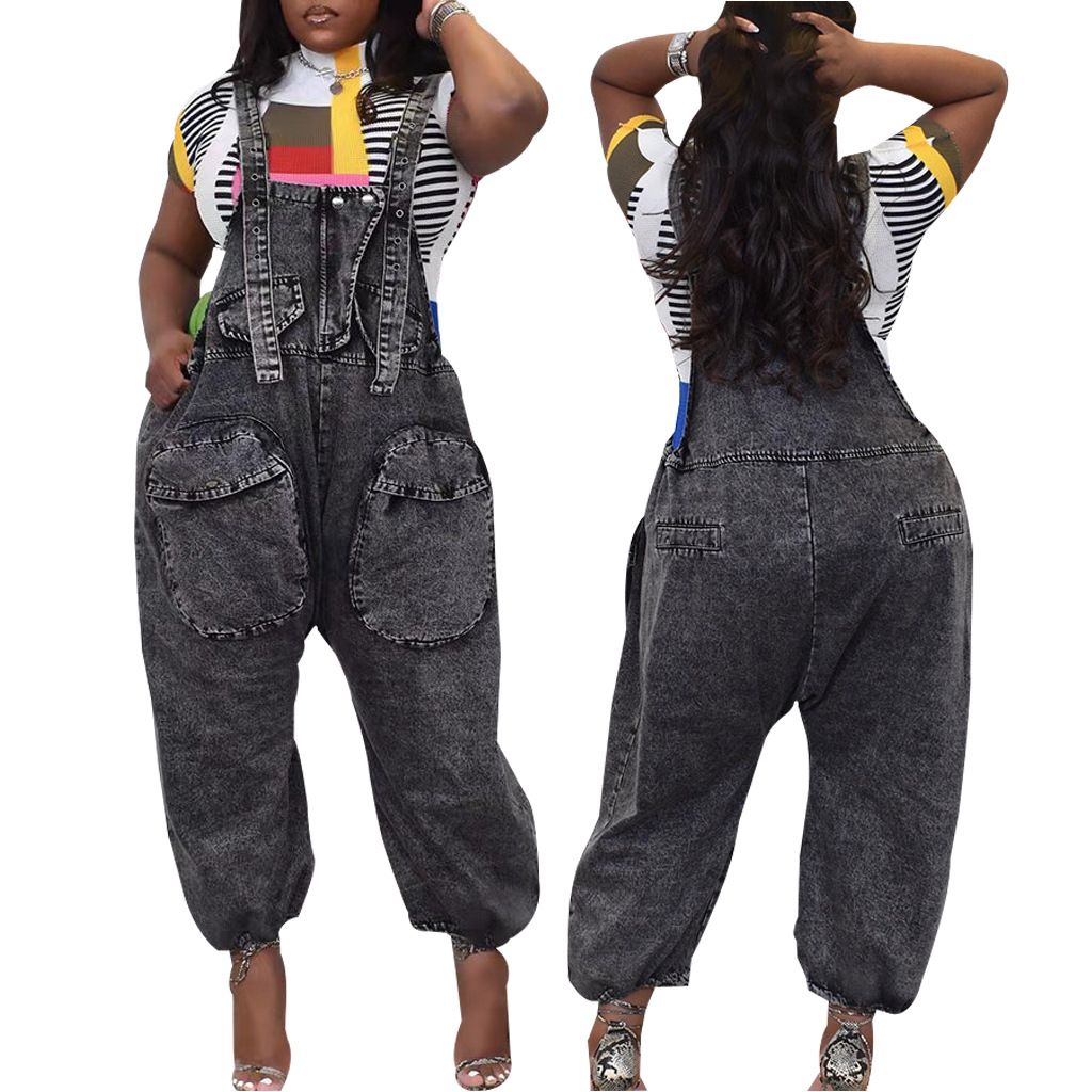 fashionable wide-legged denim loose overalls_mkmklike.com