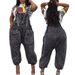 Cross Border Specializes In European And American Fashionable Wide Legged Denim Loose Overalls_mkmklike.com