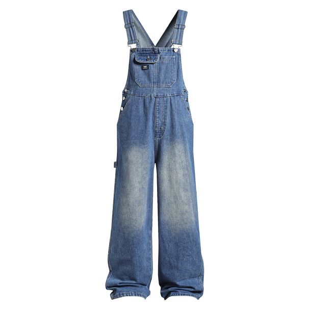 Men's Clothing Yellow Mud Colored Suspender Wide Leg Jeans Retro Washed Loose Casual Foreign Trade Popular Logging Jumpsuit Men_mkmklike.com