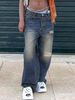 Women's Clothing Retro Street Style Ripped Jeans For Women, Summer New Style, High Waisted, Slimming, Thin Wide Leg Pants._mkmklike.com