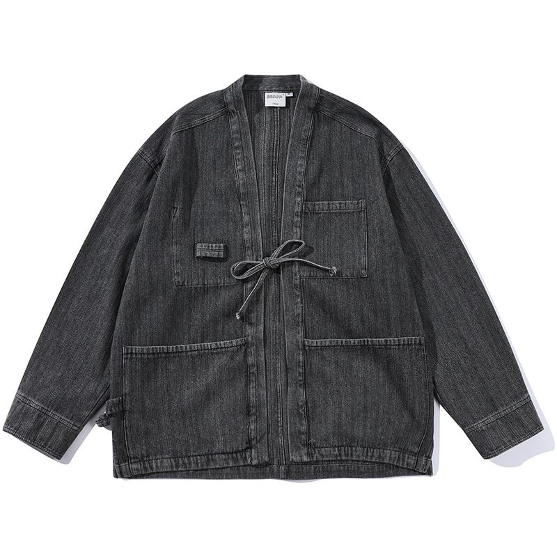 Southern Xia Dress Up Spring Collection New Chinese Style Road Robe Coat Washed Cowboy Jacket Top For Men_mkmklike.com