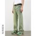 Nirben Men's Vintage American Casual Jeans, Retro Loose Flare Fit With Stitch Splicing, Fashion Versatile Denim Pants_mkmklike.com