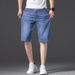 Douyin, A Piece Of Hair Delivery, Summer Elastic Jeans For Men, Thin And Fattened, Plus Size, Straight Denim Five-point Shorts For Men_mkmklike.com