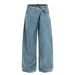 Men's Relaxed Fit Jean High Street Style Deconstructed Irregular Design Curved Edge_mkmklike.com