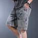 Men's Clothing Denim Shorts Men's Summer Washed Distressed Retro Shorts Loose Trendy Workwear Mid Length Pants_mkmklike.com