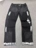 Men's Clothing European And American Men's Y2K Patchwork Painted Star Hot Stamped Straight Leg Jeans_mkmklike.com