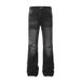 Men's High-Waist Ripped Denim Trousers Summer Fashion Slightly Flared Loose Fit Distressed Jeans High Street Style_mkmklike.com