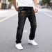 Men's Clothing Style Men's Jeans, New Style Stretch Black Men's Jeans, Slim Fit, Paint Painted Men's Jeans, Trendy And Unique Pants._mkmklike.com