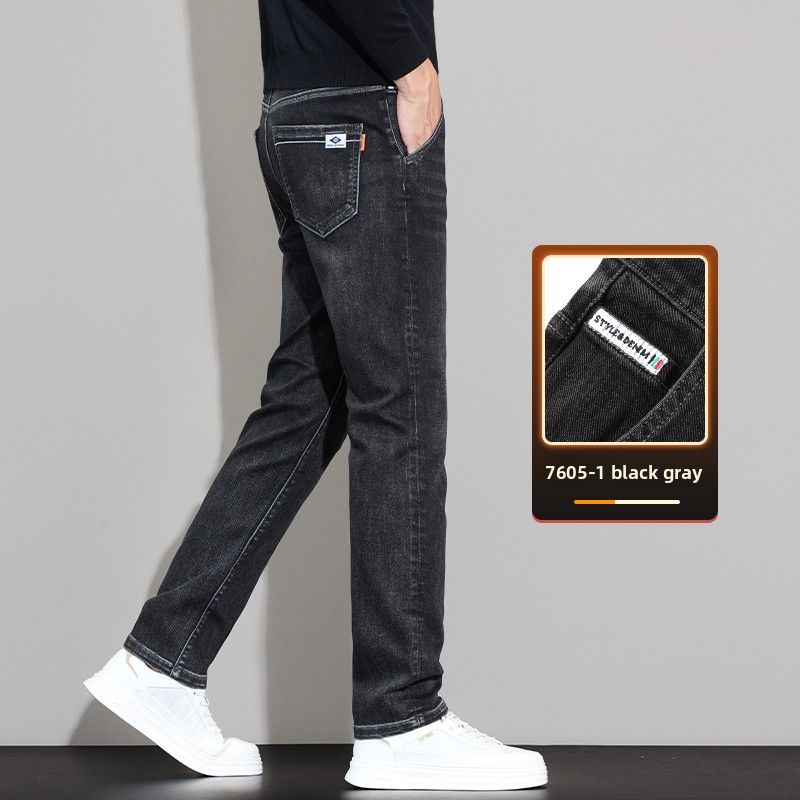 Men's Jeans Slim-fit Straight Casual Elastic Casual Trousers Men's_mkmklike.com