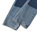 Men's Washed Blue Denim Jeans With Rhinestone & Patchwork Detail, Straight Leg Cargo Pants_mkmklike.com