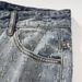 Men's Trendy High Street Jacquard Ripped Denim Shorts Design Niche Loose Straight Retro Five Point Summer Pants_mkmklike.com