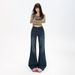 Retro Style Slimming Flared Jeans For Women Loose Fit Stretchy Slim Style Plus Size Early Spring_mkmklike.com