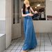 ELLE ELLE Age-Reducing Slimming Strap Denim For Women 2025 Autumn New Loose Fit Tall Long Blue Dress_mkmklike.com