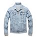 Men's Stretch Denim Jacket - Slim Fit Lightweight Spring/Fall Coat With Side Pockets (XS-2XL)_mkmklike.com