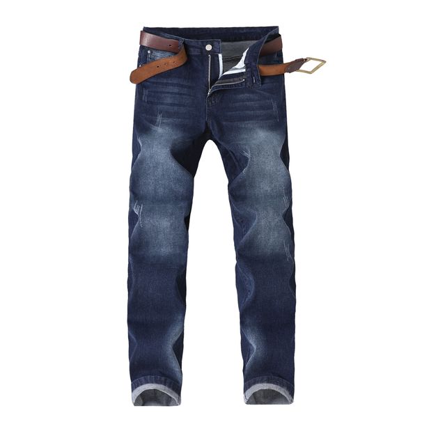 Men's Retro Jeans, Elastic And Fashionable, Versatile Denim Pants For Daily Use, Multi Craft Washed Slim Fit Small Leg Pants, Without Waist Belt_mkmklike.com