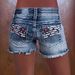 Women’s Embroidered Denim Shorts – High-Waisted Ripped & Distressed With Floral Patch (S-2XL, Stretchy Fit)_mkmklike.com