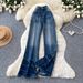 High-Waisted Wide-Leg Jeans For Women Retro Slimming Slightly Flared Loose Fit Summer Niche Design American Style_mkmklike.com